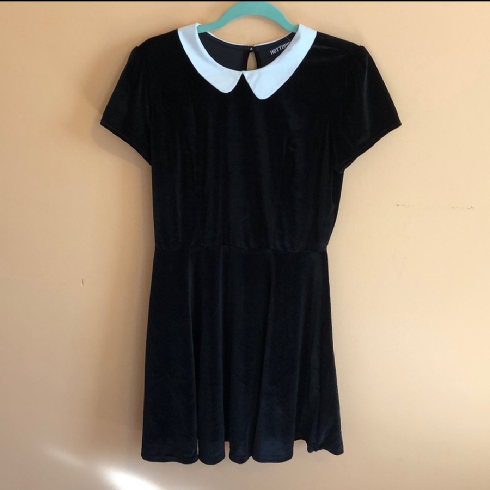 Black dress white collar
